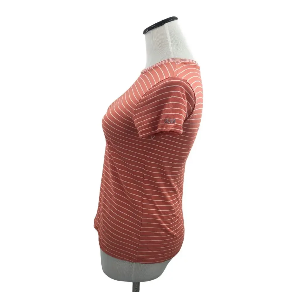 Faherty Didion Coral Stripe T-Shirt